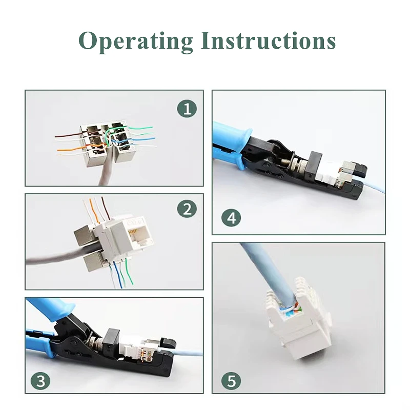 Htoc 180 ° Módulo de Rede Fio Cortador Rj45 Módulo Quadro Fio Cortador Ferramenta Terminação para Cat5 Cat6 4-pair Utp Jacks - Imagem 5