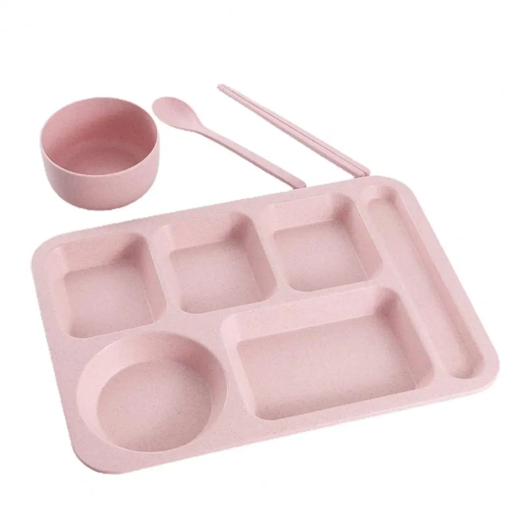 1 Set Individual Grid Stackable Food Plate Plastic Food Tray Multi-grid Meal Plate School Home Canteen Supplies