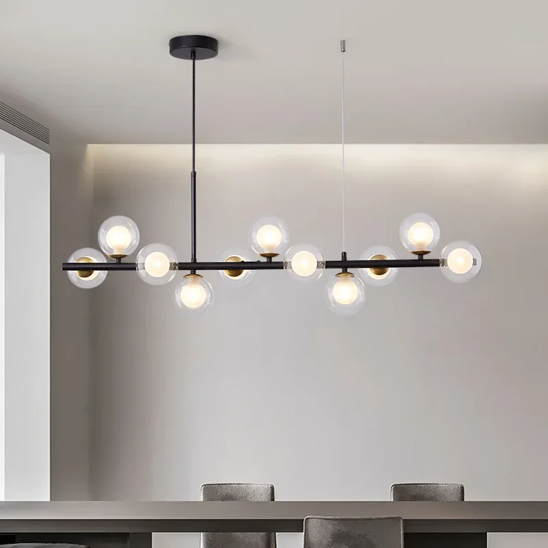 Glass Ball Modern Ceiling Chandelier for Table Dining Living Room Kitchen Island Pendant Lamp Home Decor Indoor Lighting Fixture