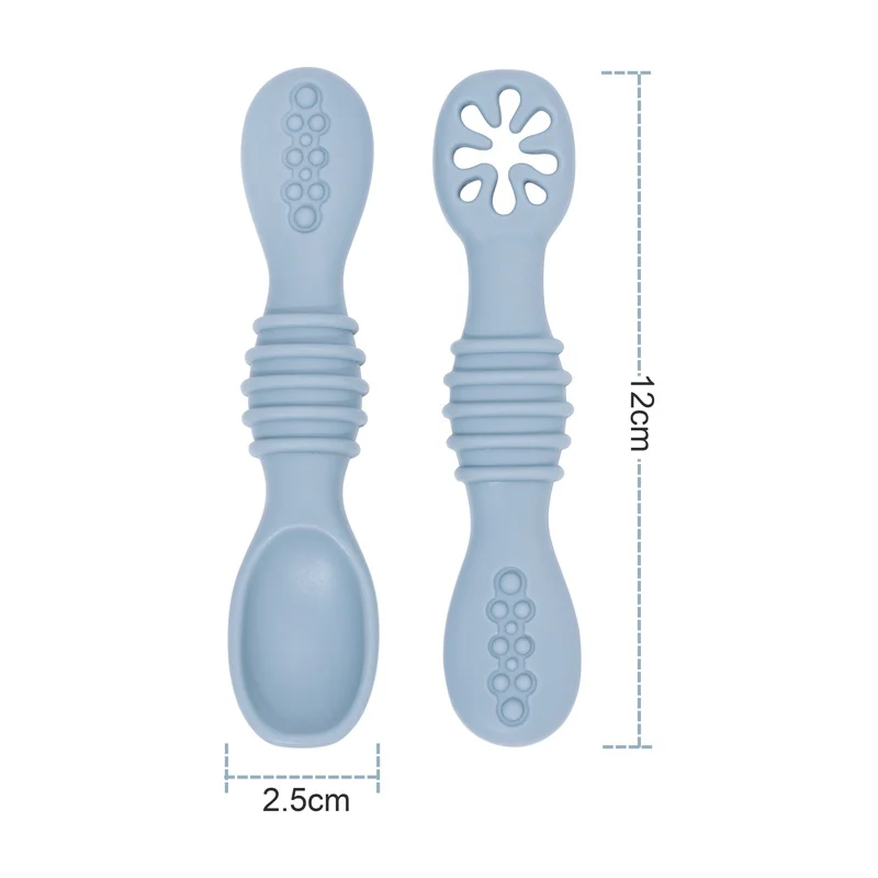 Baby Feeding Meal Spoon Set BPA Free Silicone Sticky Spoon Children Cutlery Sticky Spoon Training Spoon Children‘s Tableware