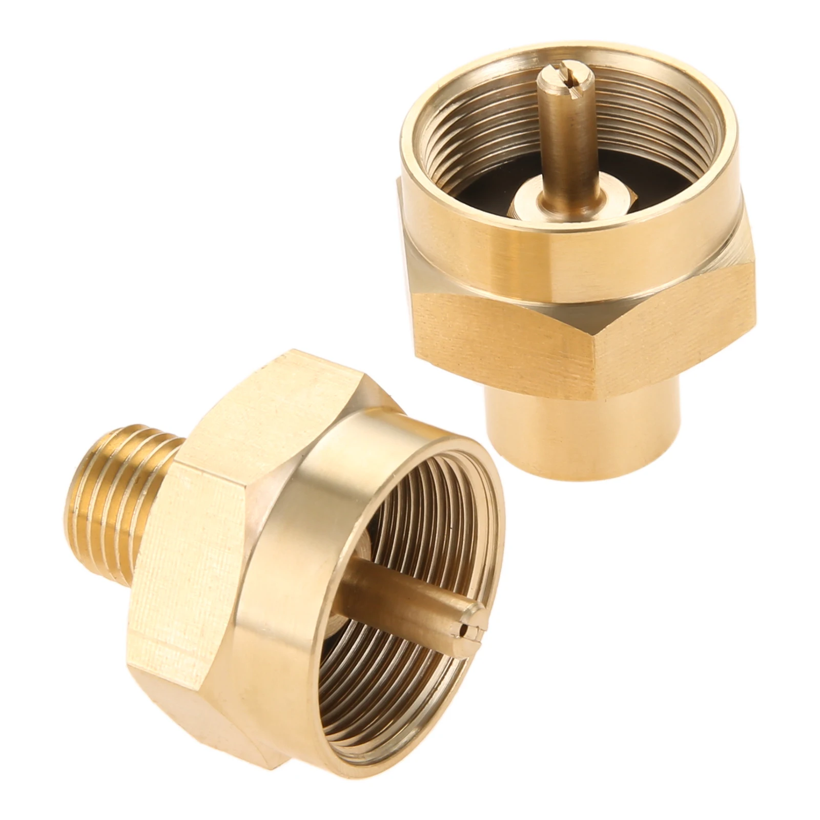 1LB Propane Gas Bottle Refill Adapter Grill Stove Connector with 1/4" NPT Thread 1LB Bottle Connection to 1/4" NPT 2 Pcs/set