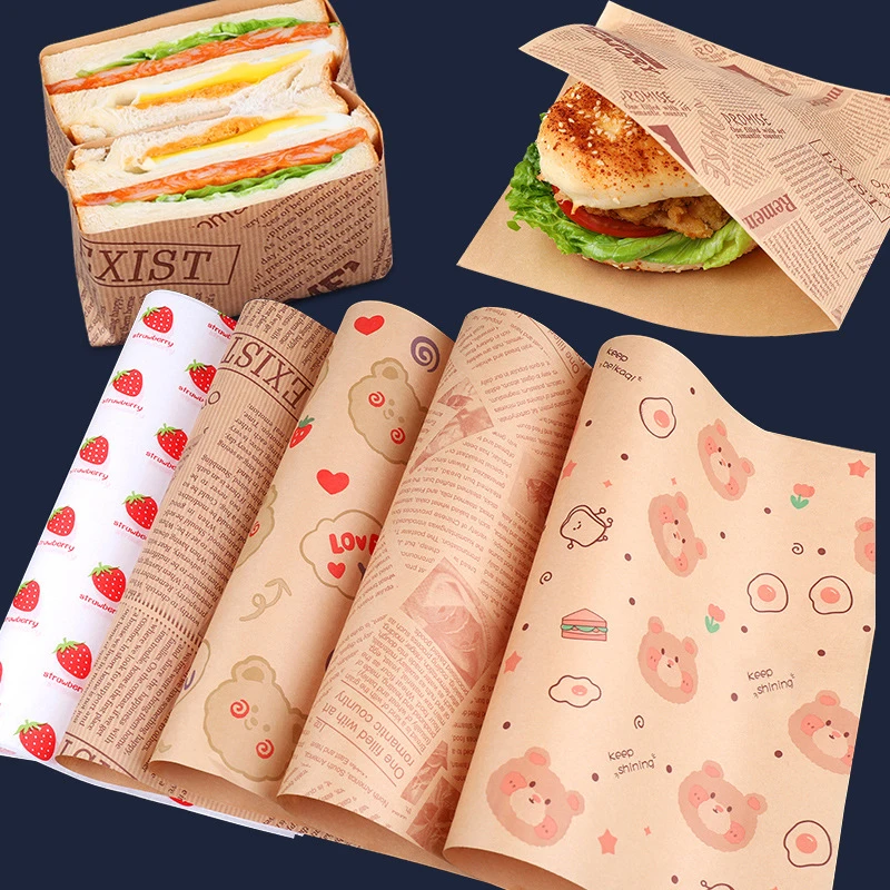 50 Sheets Greaseproof Deli Paper, Non-Stick Sandwich Wrapping Paper, Oil-Proof Baking P... - SKU NSSW1547 - UGI Packaging