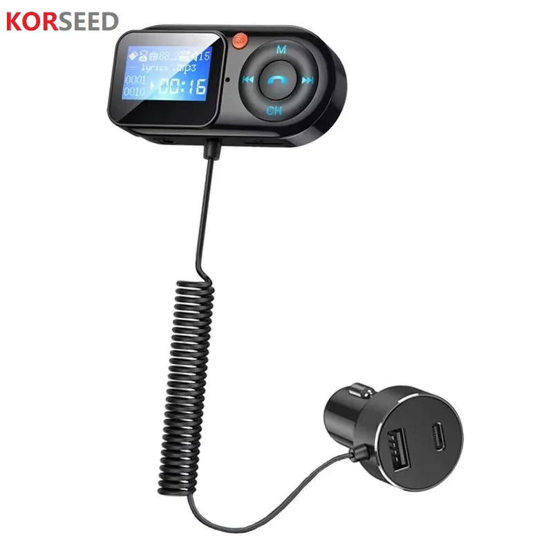Wireless Bluetooth 5.0 FM Transmitter Car Mp3 Player Handsfree Car Kit LCD Aux Audio USB Charge PD18W Car Accessories FM Modulat