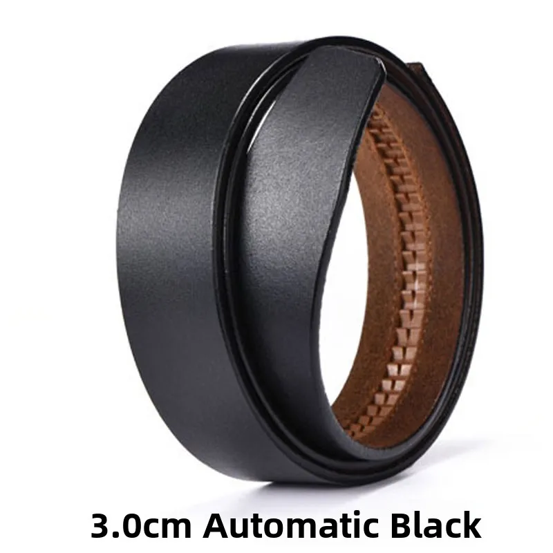 3.0cm automatic with card slot black whole cowhide