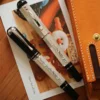 MAJOHN P138 Classical Plated Fountain Pen Piston inking Octahedral Etching Pattern EF/F/M/Flat No.6 Nib school office supplies 3
