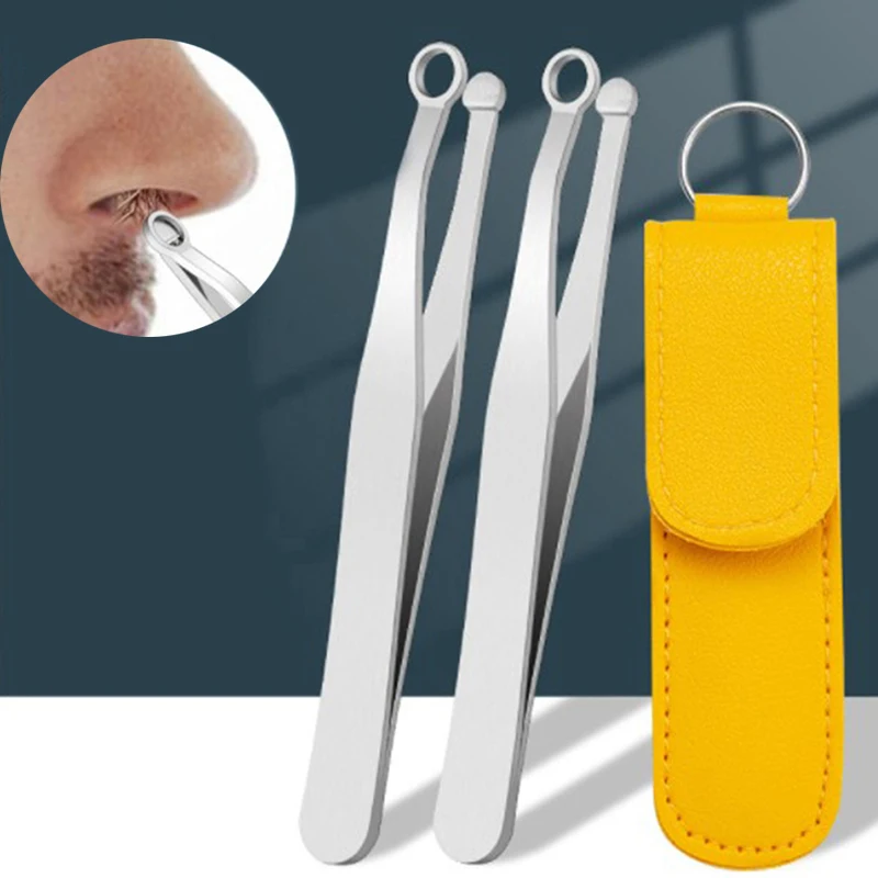 1 Set Round Tip Stainless Steel Nose Hair Clip Nose Trimmer Beard Eyebrow Hair Nose Hair Tweezers for Men And Women