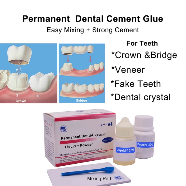 Permanent Dental Cement Kit for Teeth Crown Bridge Gic Fuji Super Extra Strong Adhesive for Dental Prosthesis Dentistry Material