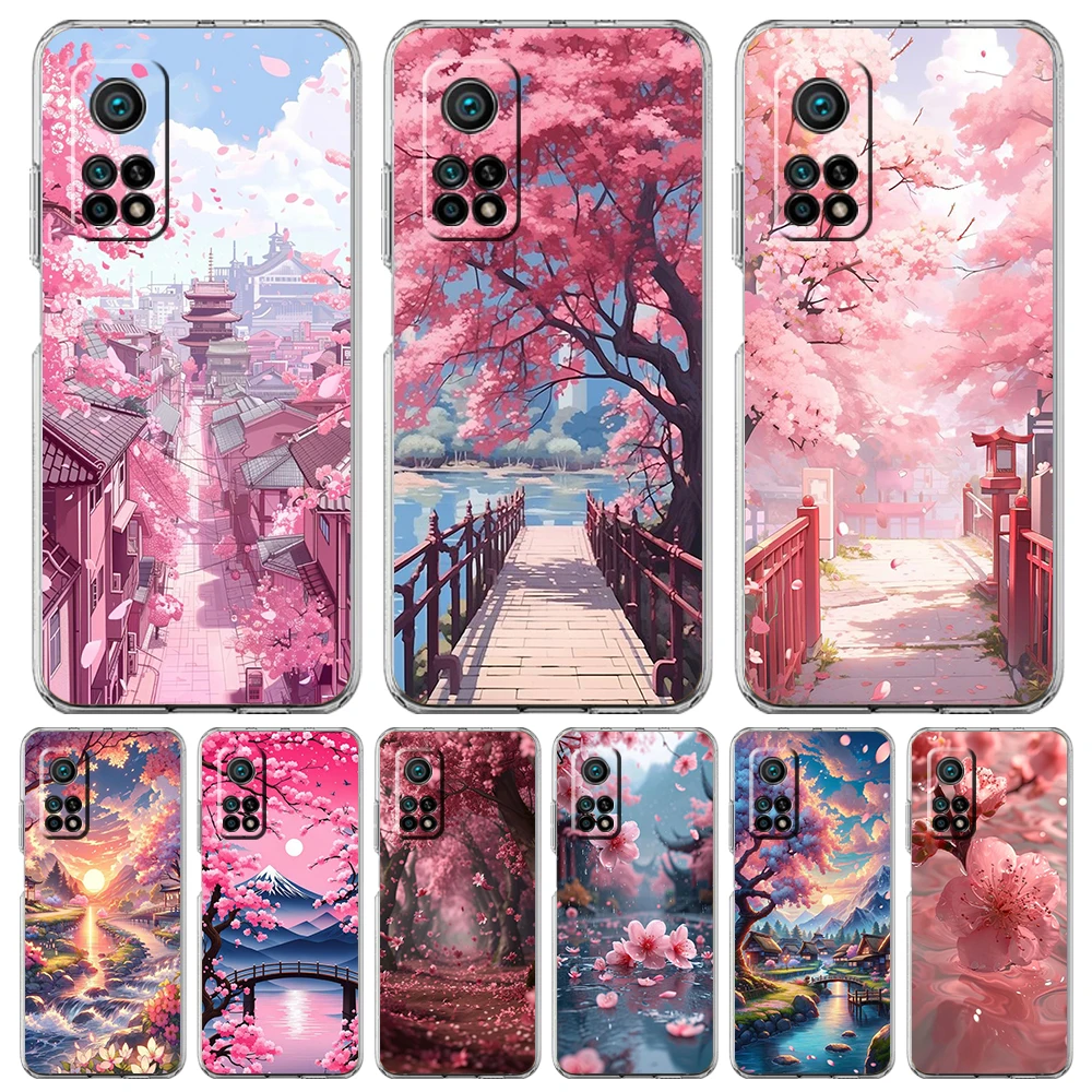 Pink Spring Cherry Blossoms Phone Case For Xiaomi Mi Poco F3 X3 X4 Gt 