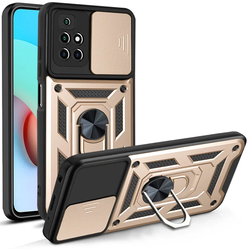thumbnail image 1 of PKCASE Slide Camera Lens Case for Xiaomi Redmi Note 9 10 11 11S 12 Pro Max Grade Bumpers Armor Ring Cover For Mi 11 12 12X 12C, 1 of 5