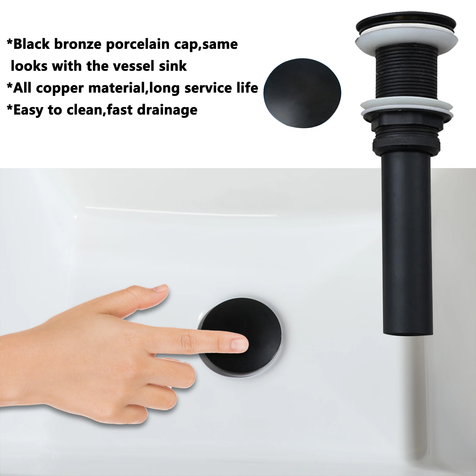 ZAPPO White Marbling Bathroom Sinks 16 inch Ceramic Vessel Sink Above Counter Bathroom Vessel Sink with Faucet and Drain Combo 6