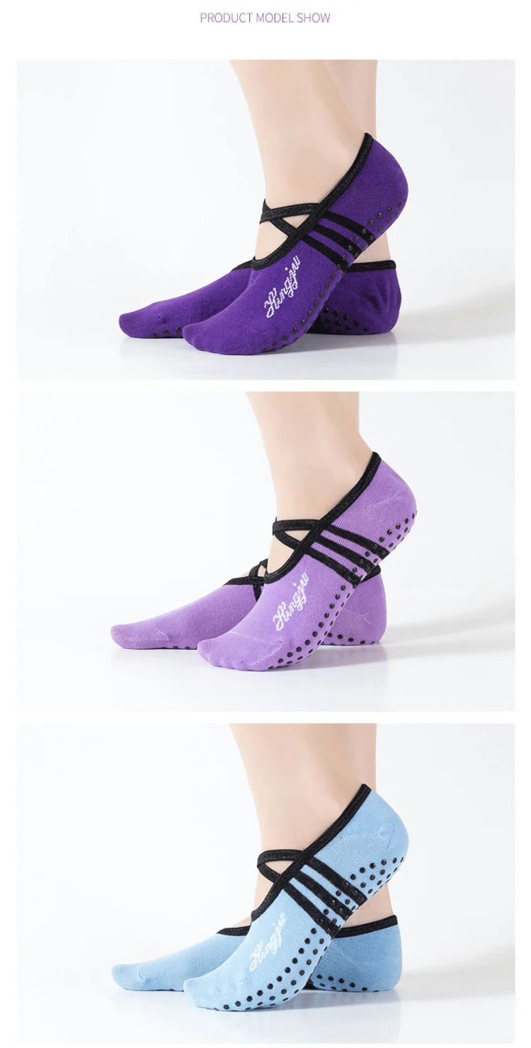 Yoga Socks Socks Sport Women Non-slip Grips&Straps for Ballet Pilates Fitness Gym Sports Bandage Dance Socks 7 Se833325dcbdd4b44a5cf61fd990cc0ce8