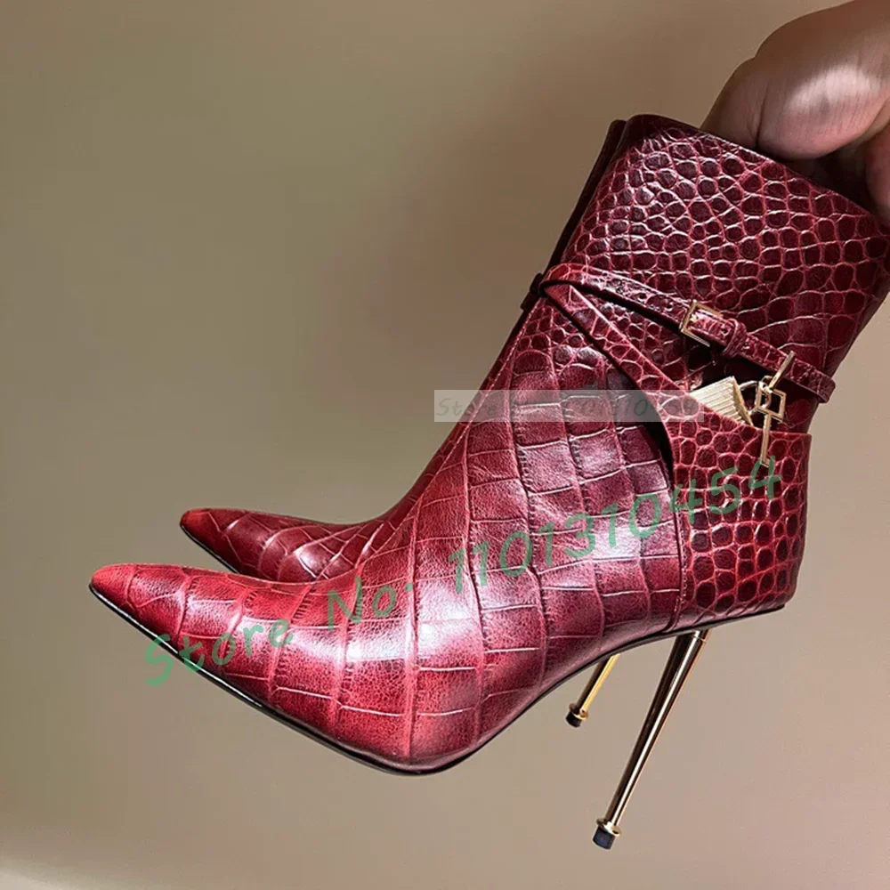 Boots Crocodile Skin Heels Coco Leather-effect Heeled Ankle Boots Women  MANGO Niger