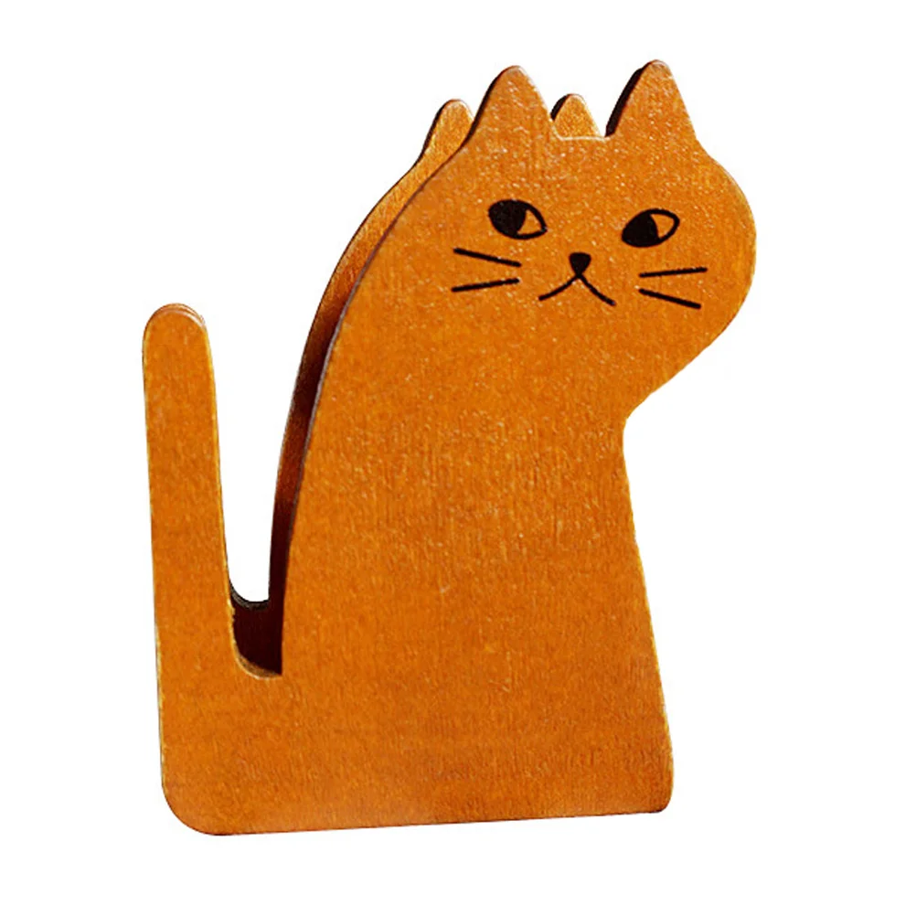 

Cat Tape Holder Wooden Ornaments Dispenser Lovely Statue for Office Shaped Child