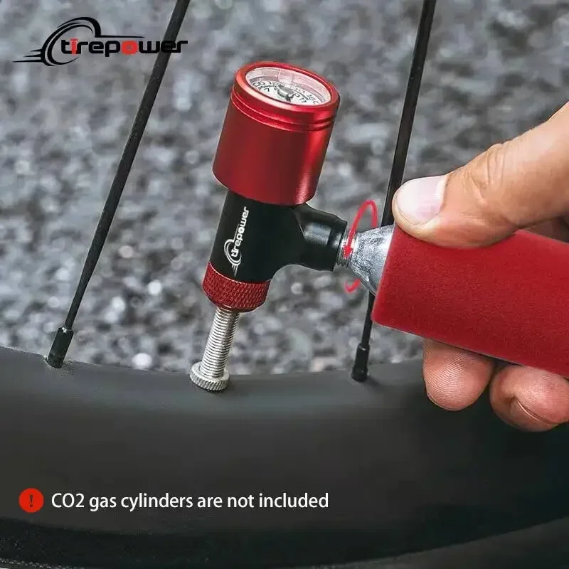 Pompe à Vélo, Métal Noir Vélo CO2 Pompe à Pneu Schrader-Presta Valve Universel Portable Vélo
