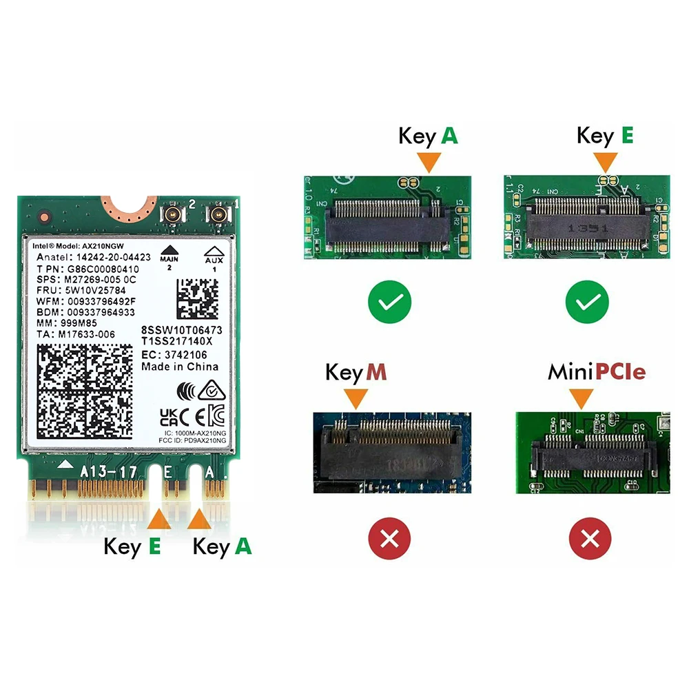Bluetooth 5.2, 5374Mbps, AX200, AC9260, 8265, 8260,