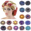 Extra Large Satin Women Beauty African Print Bonnet Sleep Night Cap Head Cover Elastic Chemo Caps Hair Loss Headscarf Hat Wraps 1