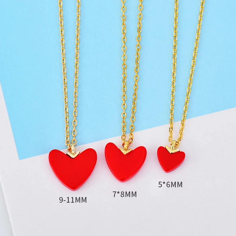 SA SILVERAGE 925 Sterling Silver Gold Necklace for Women  Red Heart Choker Necklace Engagement Fine Jewlery O-chain