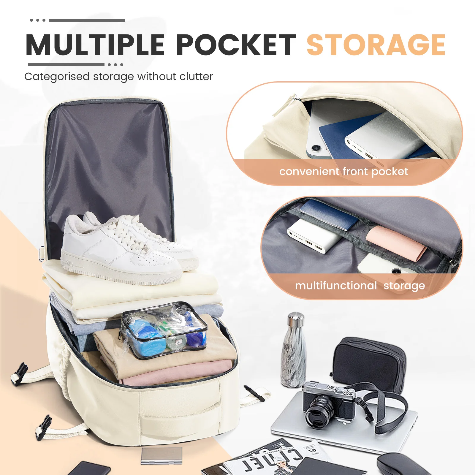 Ryanair Cabin Bags 40x20x25 Vacuum Compression Travel Backpack