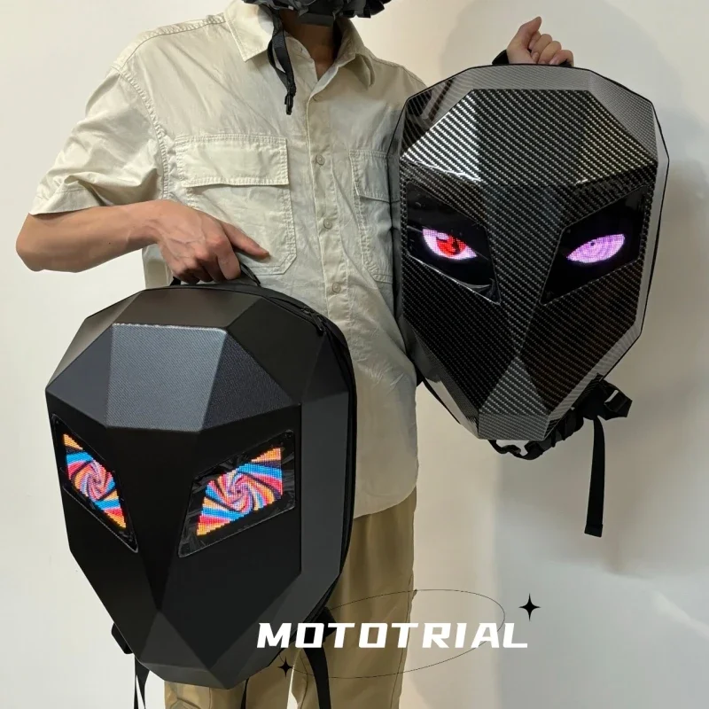 LED locomotive backpack Display scree APP backpack Business travel Laptop Cycling Backpack Men outdoor eyes bag for motorcycle led backpack