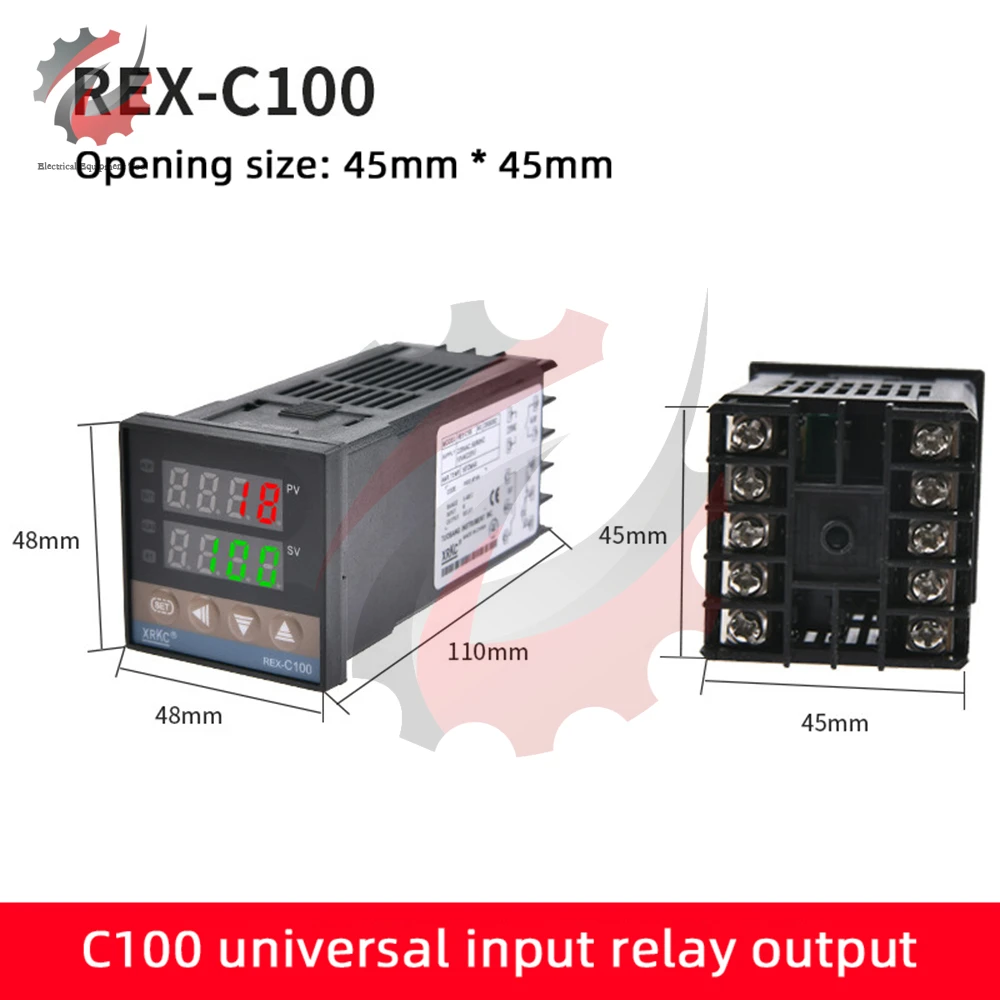 Rex-C100 Regolatore Di Temperatura Pid Digitale K Termostato Uscita Relè Di Ingresso Universale Uscita Uomo 220V Ssr V An 220V
