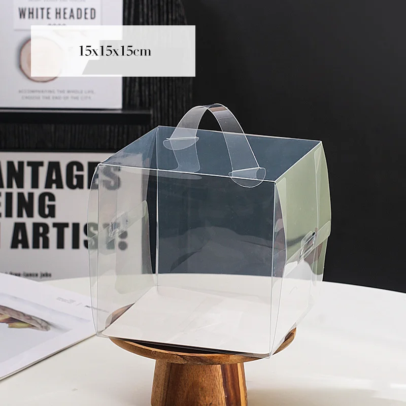 50pcs Transparent Cake Boxes with Handles, Plastic Cupcake and Chocolate Gift Boxes, Mi... - SKU TCBH1052 - UGI Packaging