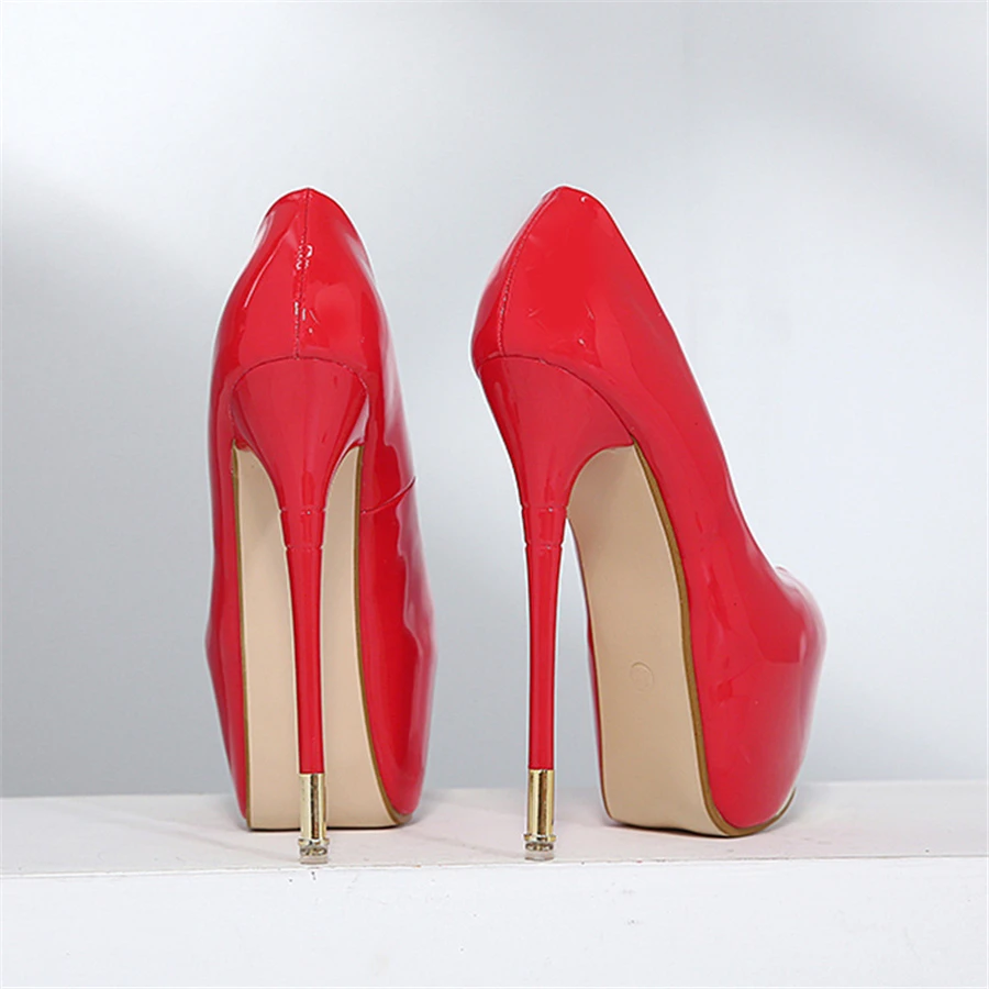 Plateau Pumps High Heels Lack Rot Plateau Pumps Rote Lack Heels
