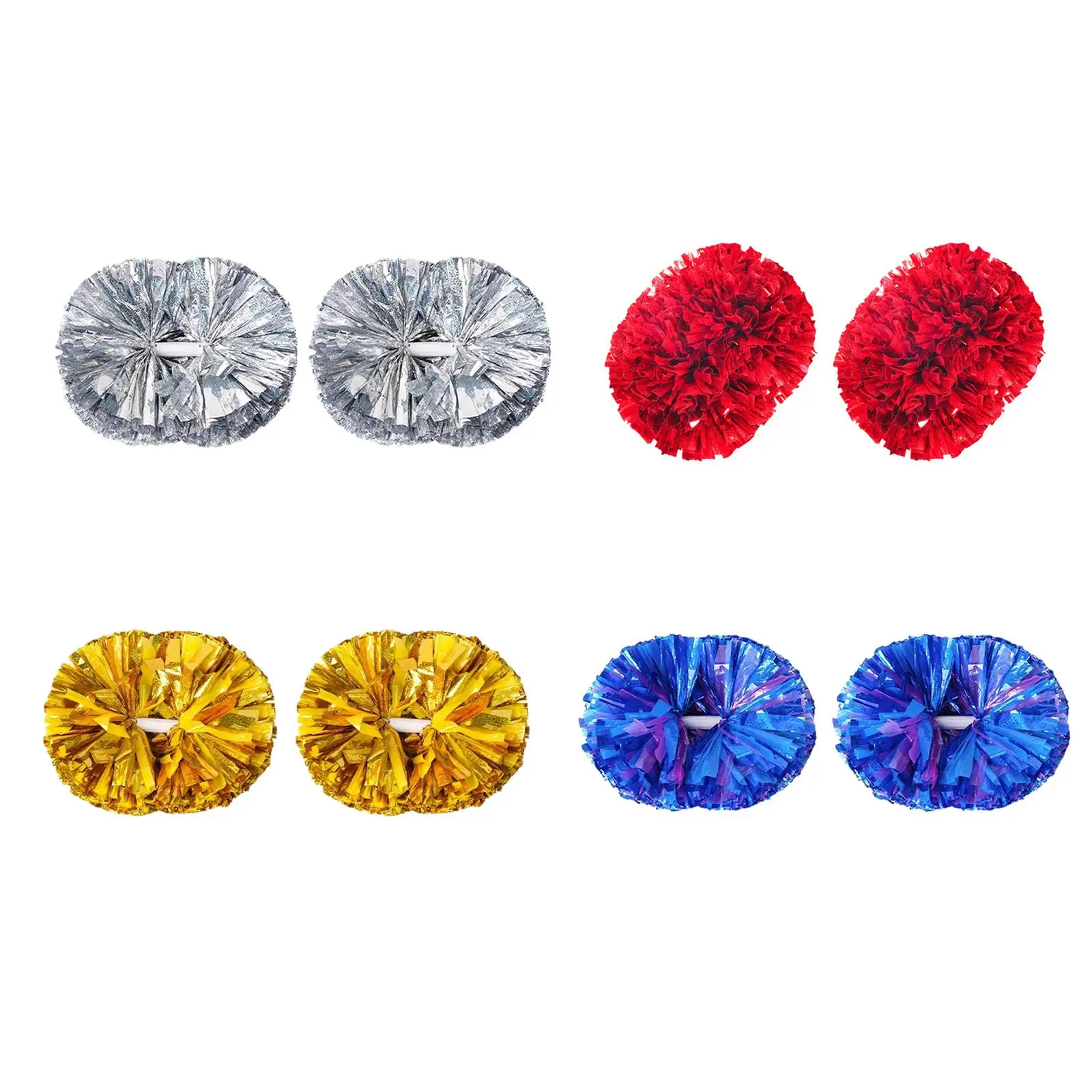 2 Pieces Cheerleading Pom Poms Shiny for Stage Performance Competition Party