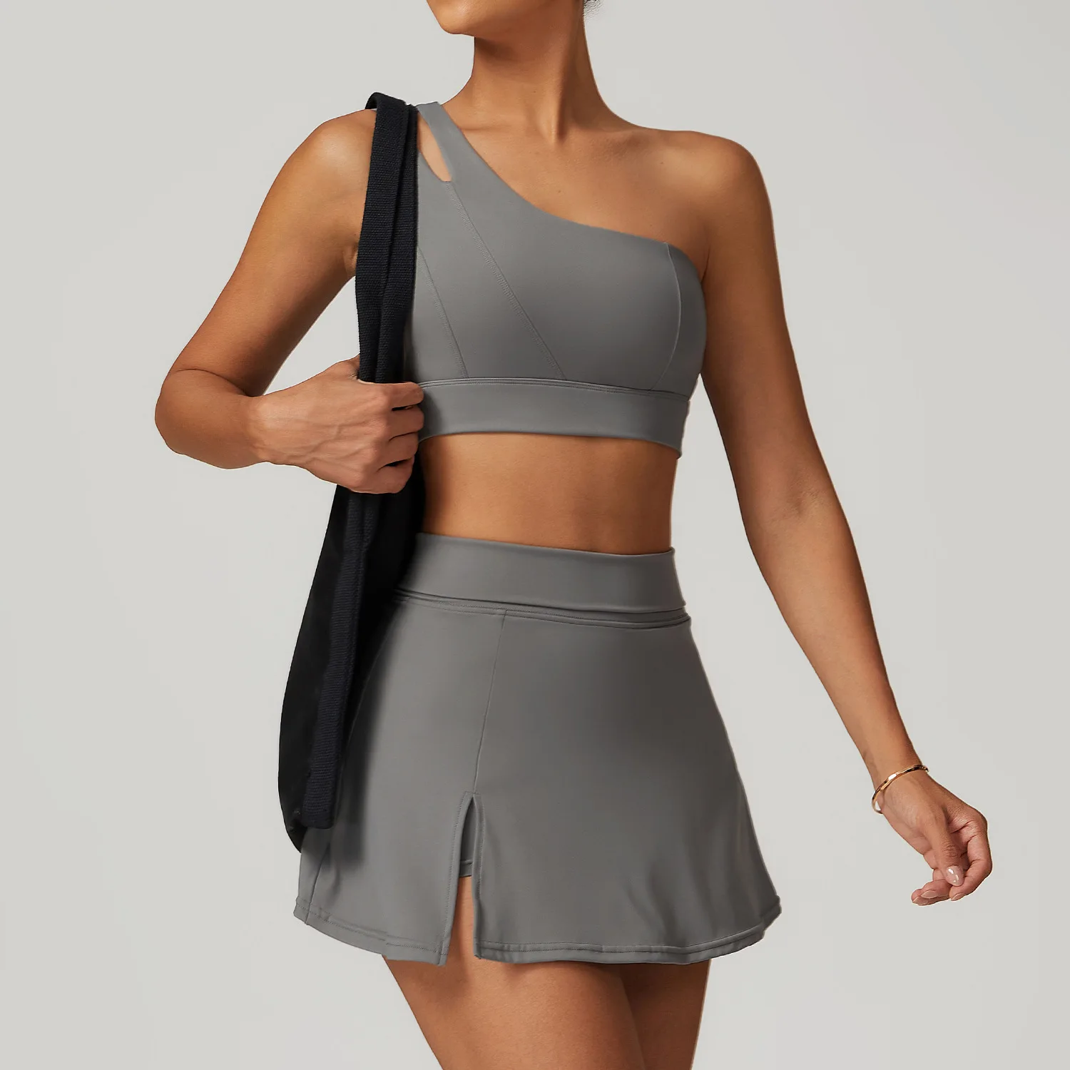Sommer Yoga Shorts One shoulder Bra Gym &Uuml;bung Lauf Fitness Tennis Anti-Licht Sport Suit sports bra set gym workout set yoga set sports set shorts fitness set sportswear set sports set