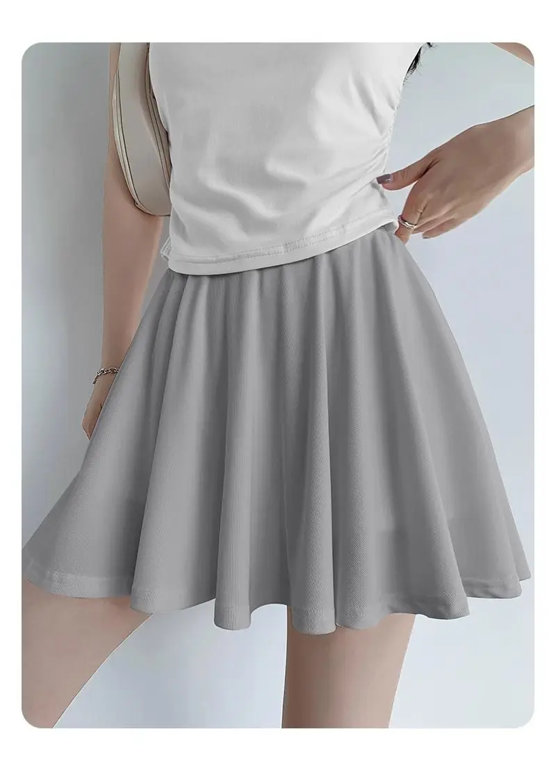 Yasuk Spring Summer Sporty Casual Slim Sport Shorts Pants Panty Dress Sweet Cool Girl Soft Ice Silk Pleated Skirt