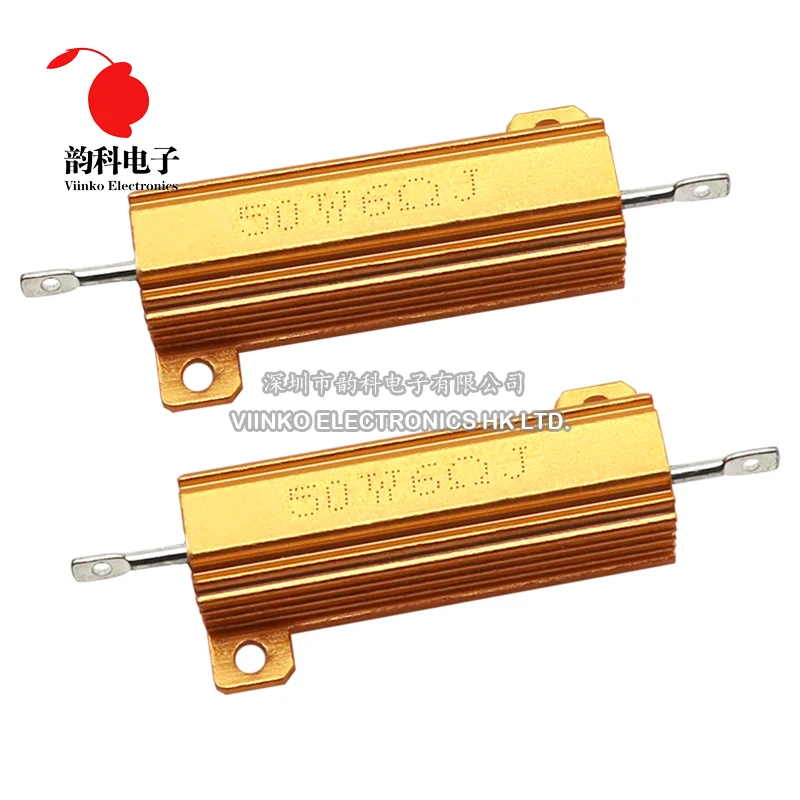 Aluminum Power Metal Shell Case Wirewound Resistor 50W 0.01 ~ 100K 0.1 0.5 1 1.5 2 6 8 10 20 100 150 200 300 500 1K 10K ohm wirewound resistor