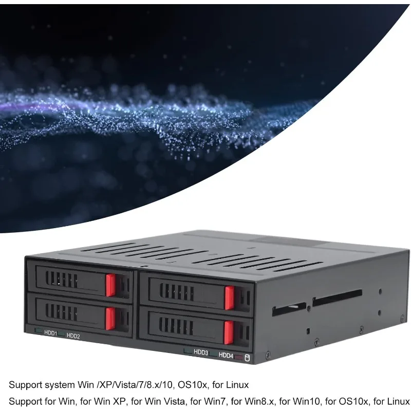 Sata HDD & SSD 핫 스왑 케이지, 4베이 6베이 하드 드라이브 도크 (5.25인치 인클로저용), 냉각 팬이 있는 6베이 하드 드라이브 스테이션