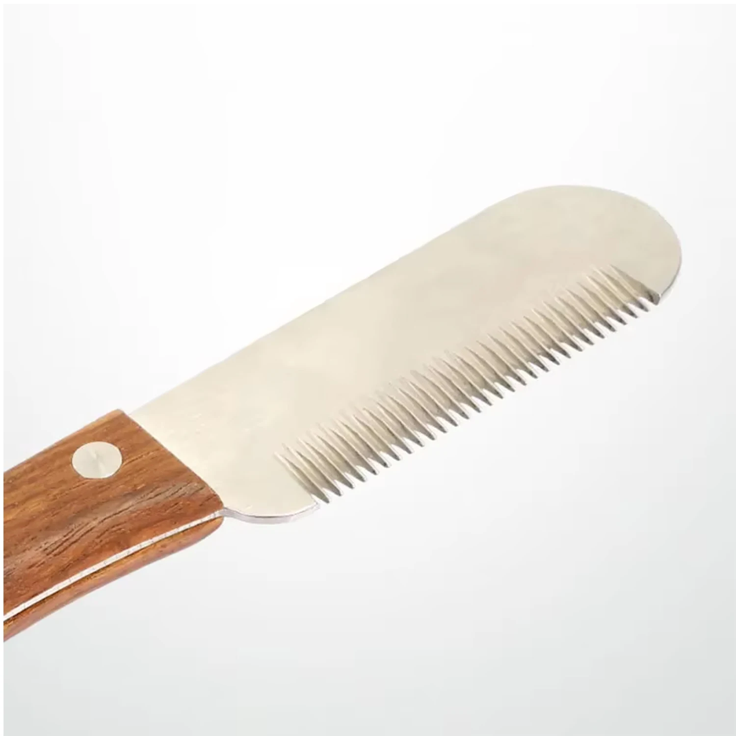 애완 동물 스테인레스 스틸 나무 손잡이 스트리핑 칼 전문 고양이 개 빗 면도 뽑는 머리 빗 칼 애완 동물 미용 도구