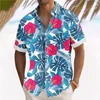 Plant Printed Men's Hawaiian Beach Shirts Summer Casual Short Sleeve Lapel Shirts Holiday Shirts For Men Large Size Men Clothing 2