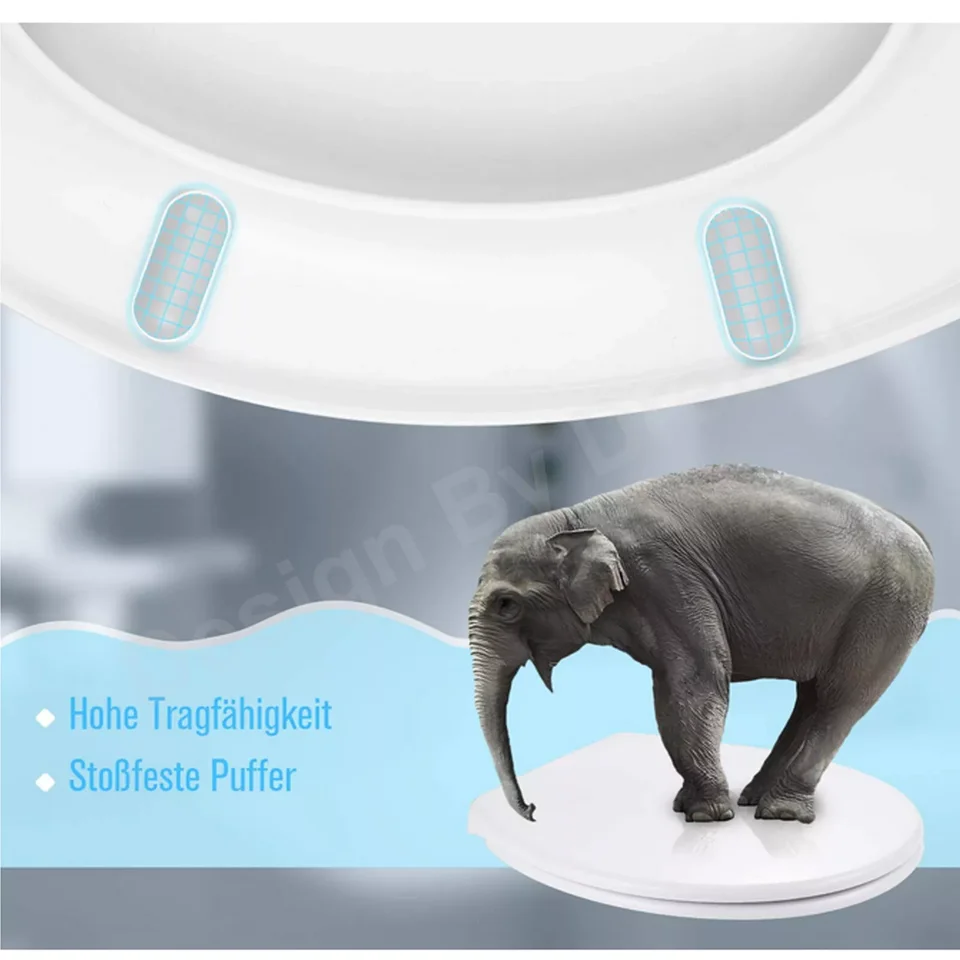 Rectangular Square Soft Close Toilet Seat Quick Release Loo Seat Easy