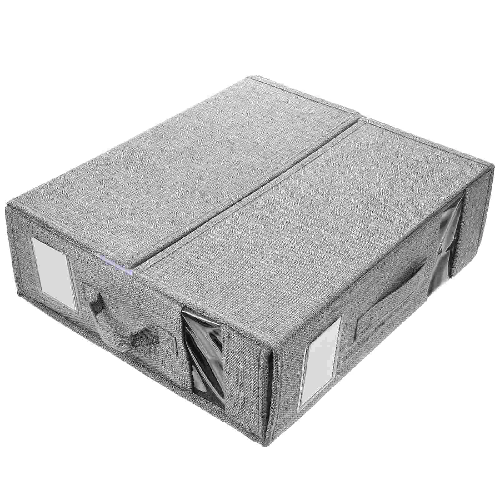 

Bedding Collapsible Storage Bins Comforter Bag Imitation Linen under Clothes Organizer