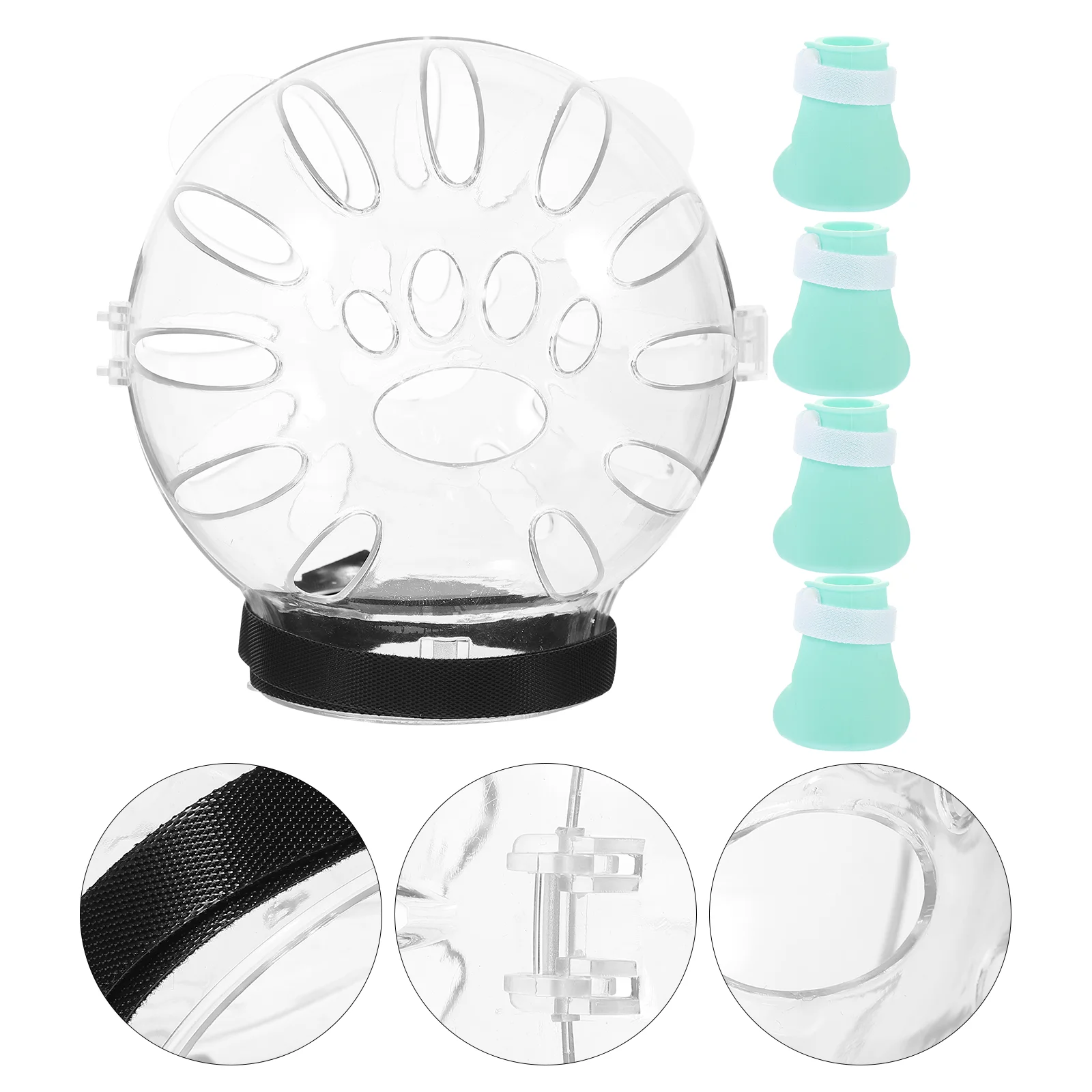 

Cat Space Hood Round Breathable Protective Anti-cat Biting and Licking Transparent Head Cover with Multifunctional Feet
