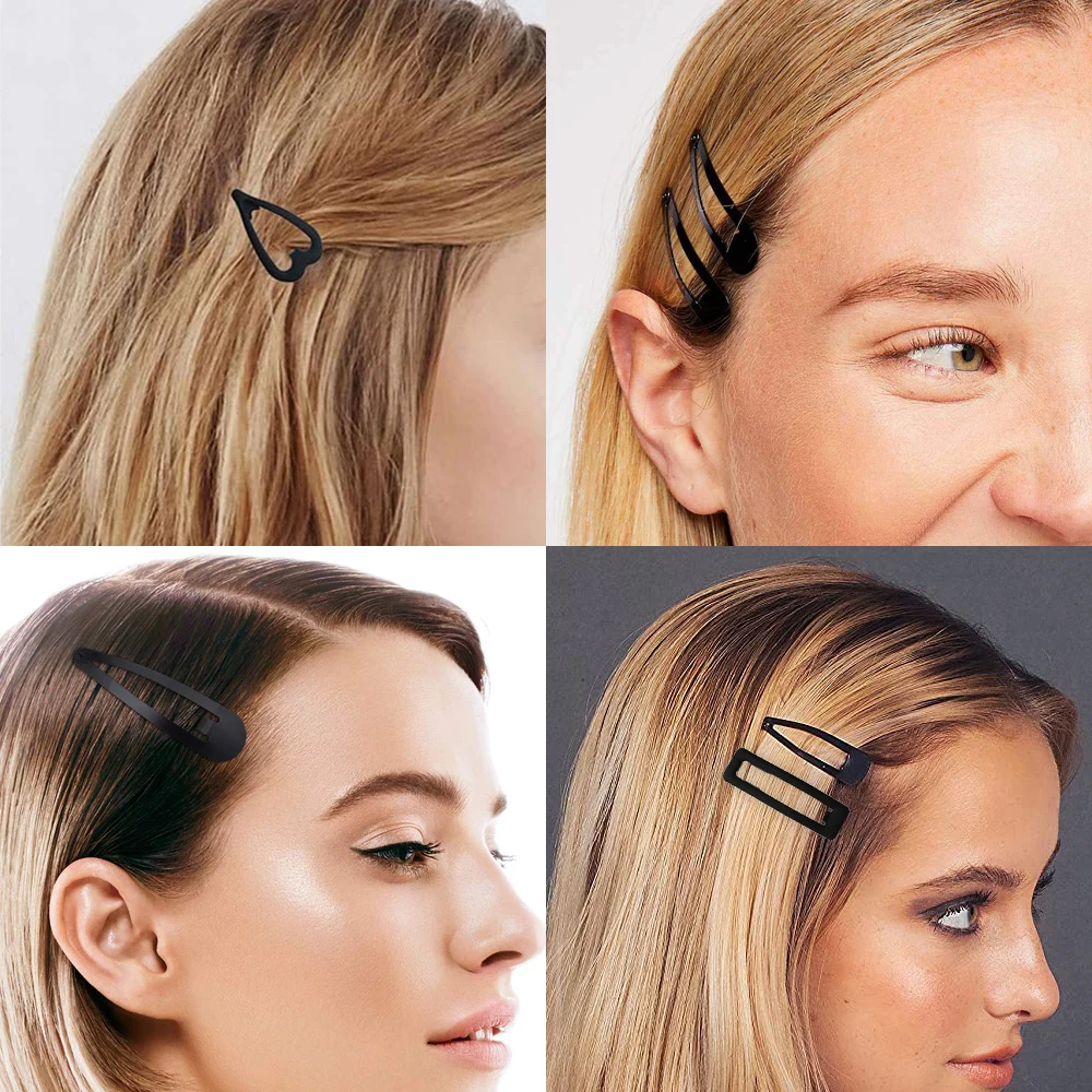 Hair Clips 12Pcs/Set Black Metal BB Clips for Woman Hair Styling