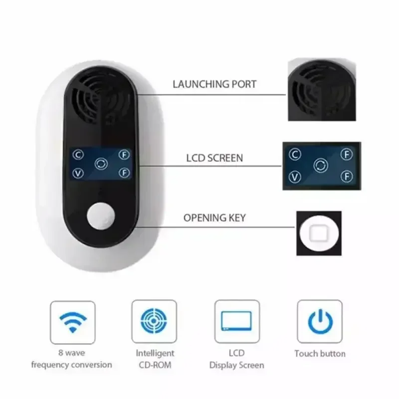 Ultrasonic Rat Repellent Pest Reject Anti Pest Insect Portable Mosquito Spider Killer Electronic Mouse Cockroach Repeller Device