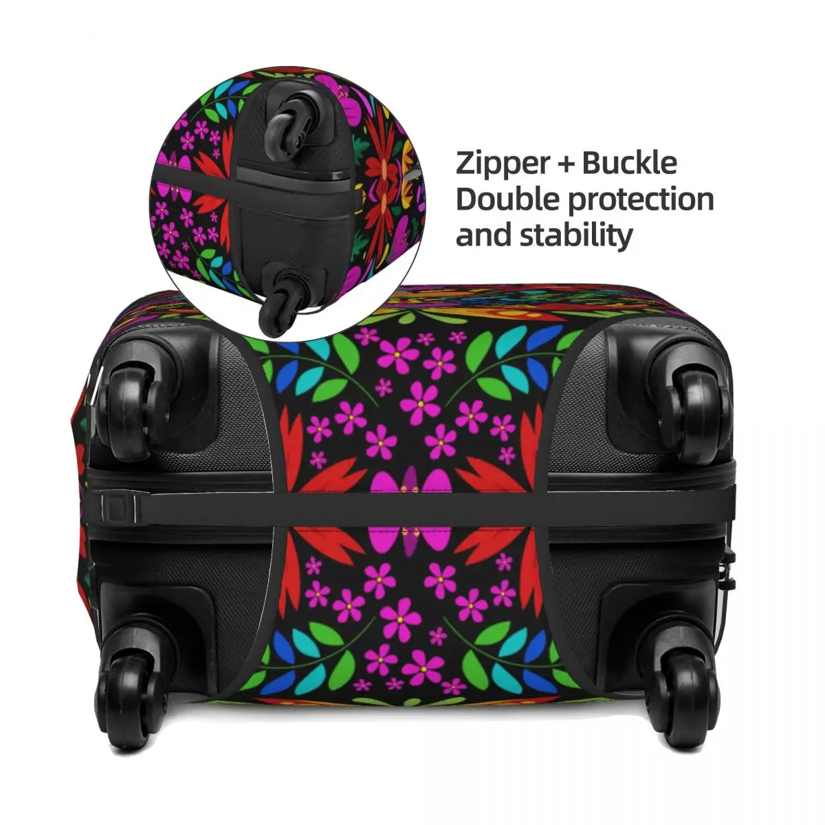 Fashion Colourful Floral Mexican Flowers Luggage Cover Protector Elastic Travel Suitcase Covers luggage cover