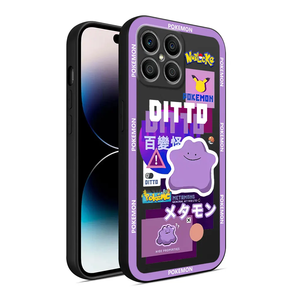thumbnail image 1 of Funda de Pokémon para Honor 90 Lite 8X 20 70 X8 X8A X9a X7 X6 50 Magic5 Pro 4, Funda de teléfono suave negra, 1 of 5