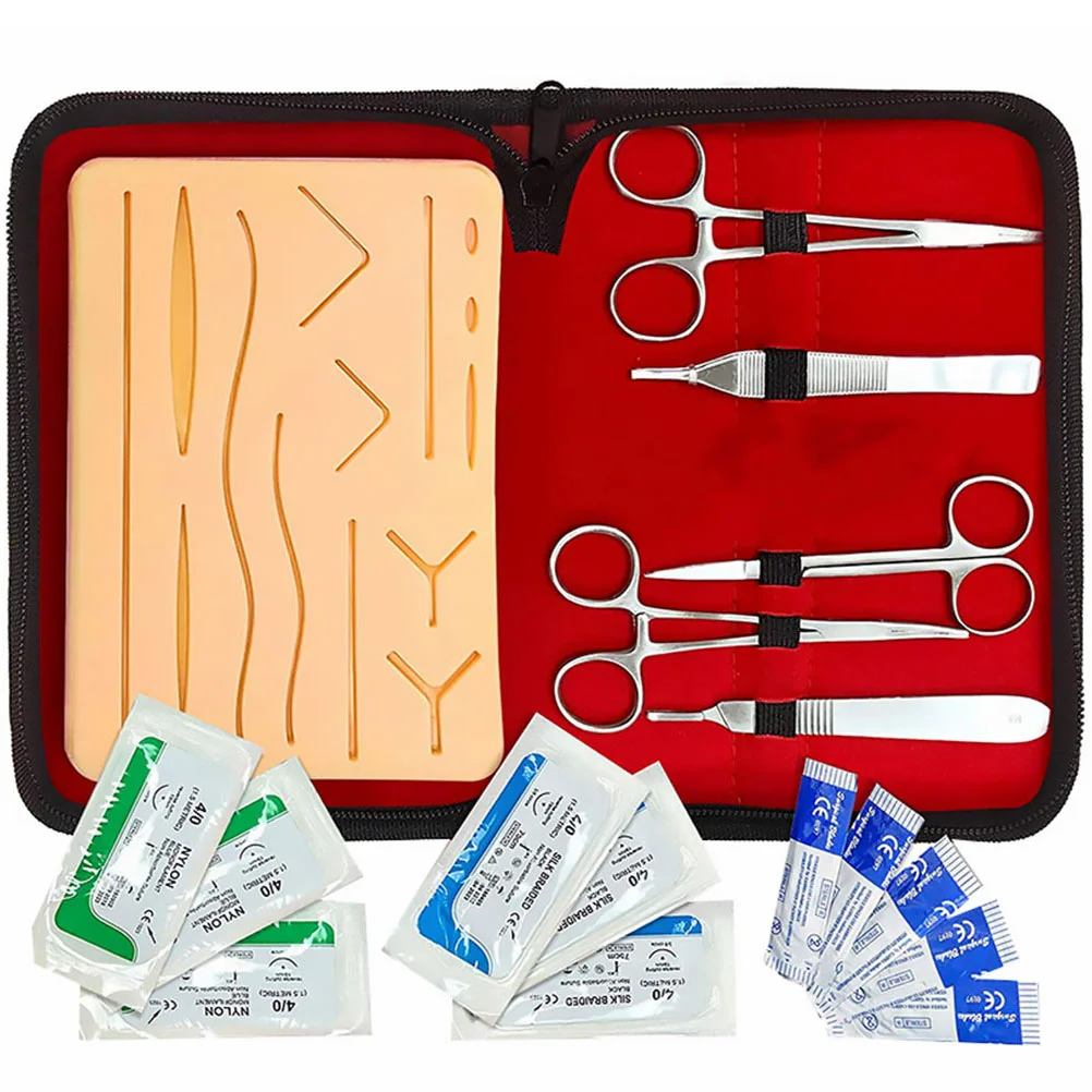 

1 Set of 17Pcs Practice Suture Kit Suturing Skill Trainer Suture Training Tools