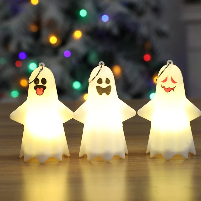 

3 PCS Halloween Night Ghost Lamps As Shown Plastic For Layout Holiday Decor Table Lights Indoor LED Decor Lamp Desktop Props
