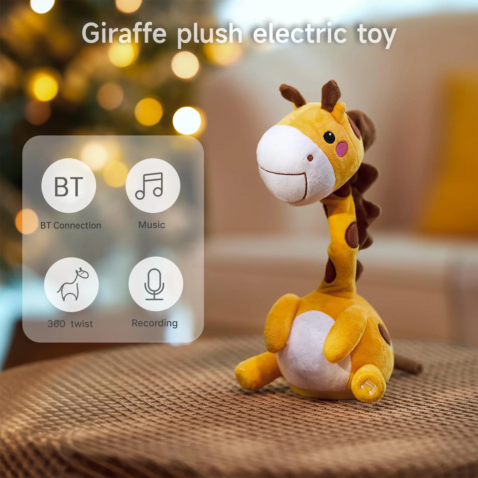 Cute Dancing Talking Giraffe Baby Toy Electric Soft Plush BT with Record Music Function Singing Interactive Brain Development