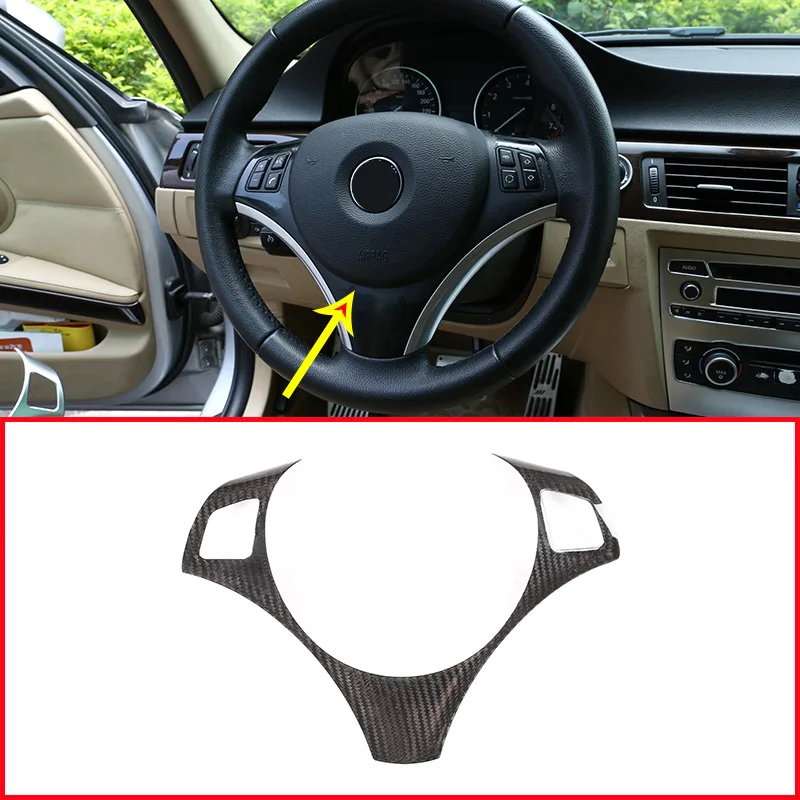 

Real Carbon Fiber For BMW E90 3 Series 2005-2012 Car Steering Wheel Button Decoration Frame Trim For BMW E87 1 Series 2004-2011