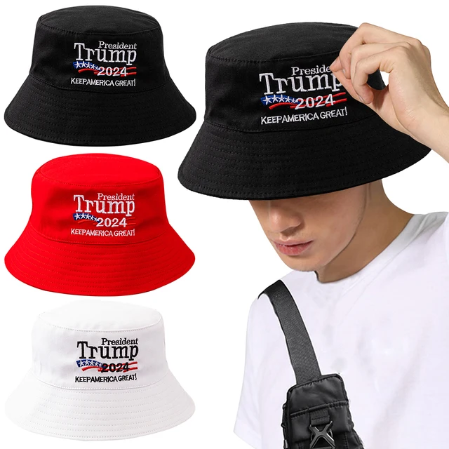 Trump 2024 Bucket Hat Keep America Great Embroidered Bucket Cap Breathable Outdoor Fishing Cap Fisherman Hat for Men Women 4