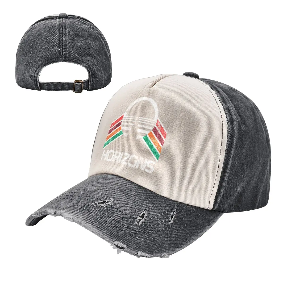 

Unisex Fashion Vintage Horizons Distressed Logo In Vintage Retro Style Washed Baseball Caps