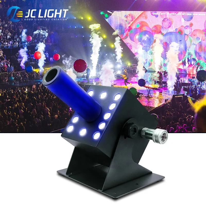 

Hot Sale Stage Effect Dmx Control Led Smoke Cannon Machine 12*3w Led Rgb Co2 Jet Machine For Disco Party