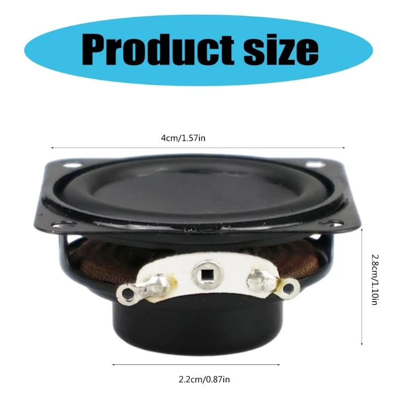 2Pcs 40mm 4Ohm 3W Portable Speakers 1.5inch 16 Cores Small Full Ranges Rubber K0AC
