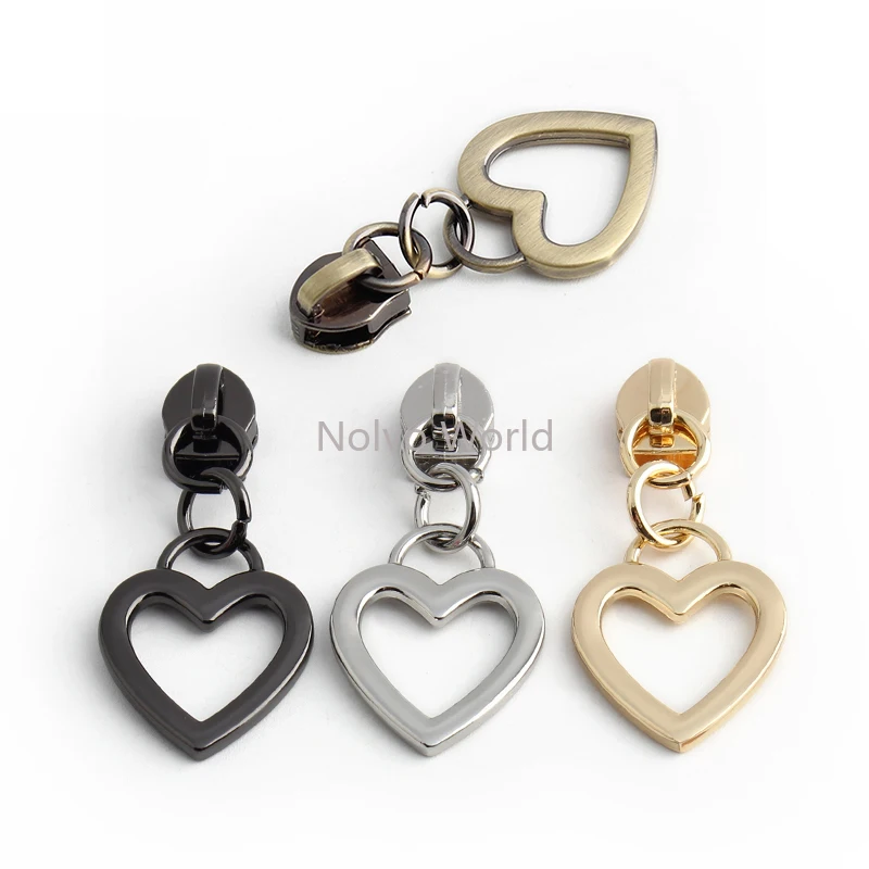 32/34/36/38/46MM 3#,5# Nylon Metal Zipper Slider Pulls For Leather Purse Luggage Backpack Bag Puller Head DIY Sewing Accessories