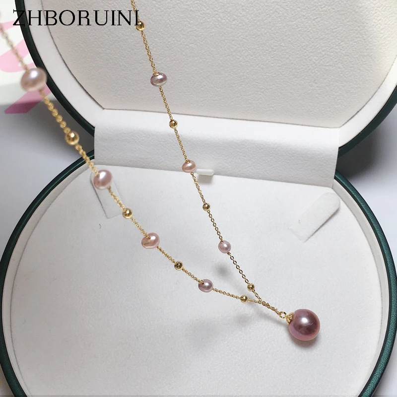 Babysbreath Big Round Pearl Pendant 18K Gold Plating Necklace Woman pendant necklace gold necklace